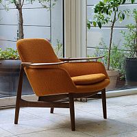 Contemporary armchair FJ 53fabricwoodenupholstered