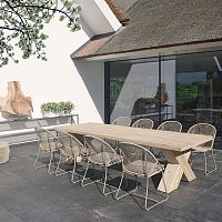 Contemporary chair AMELIA outdoorsynthetic fibersteel base