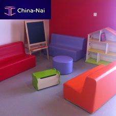 Contemporary pouf CYLINDRICAL synthetic leatherfoamround