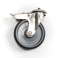 Stretcher wheel with brakerubber