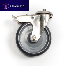 Stretcher wheel with brakerubber