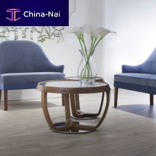 Contemporary coffee table Time 232tempered glassoakwalnut
