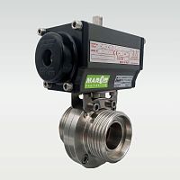 Butterfly valve pneumatically-operatedfemale-femalemale-male