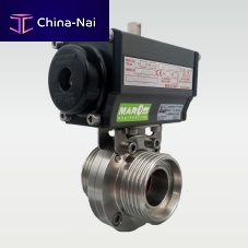 Butterfly valve pneumatically-operatedfemale-femalemale-male