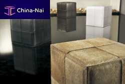 Contemporary pouf DACRE CUBEleather