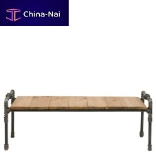 Industrial design bench FUR0040woodensteel