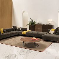 Contemporary coffee table Albino Familylacquered MDFmarblepowder-coated steel base