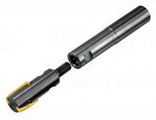 Shell-end milling cutter with replaceable insertthreadfor steel