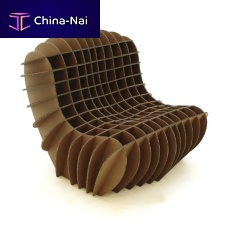 Original design chaise longue cardboardbrown