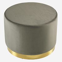 Contemporary pouf DOTvelvetroundgray