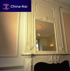 Traditional overmantel TRUMEAUplasterfiber-reinforced plasterwhite
