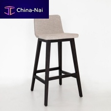 Contemporary bar stool TUNEZ fabricwoodenwalnut