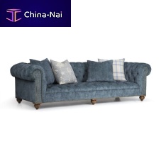 Chesterfield sofa SHERWOODfabricblue3-seater