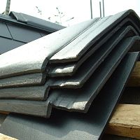 Roof ridge tile lozenge-patternedfiber cementgray