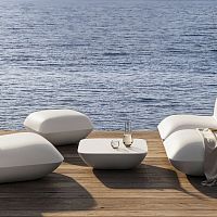 Contemporary pouf PILLOWpolyethylenesquareLED-illuminated