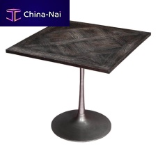 Contemporary high bar table MUSHRAMwoodeniron basesquare