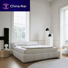 Double bed Tuftycontemporaryupholsteredwith headboard