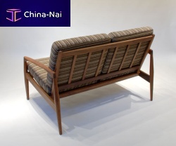 Scandinavian design sofa PAPER KNIFEbrownwooden2-person