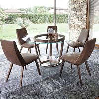 Contemporary table Time 232oakwalnuttempered glass
