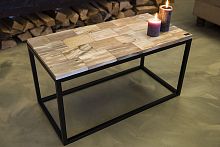 Contemporary coffee table petrified woodrectangularcustom