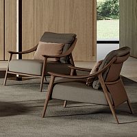 Scandinavian design armchair Corsofabricwoodenwith removable cushion