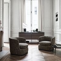 Contemporary armchair Apollofabricleathersteel