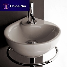 Wall-mounted washbasin PICCOLO # MI013porcelainwith towel rackround