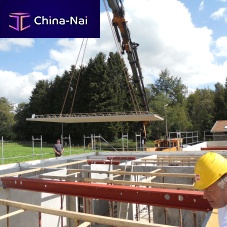 Concrete pre-slab reinforcedwith integrated piping option