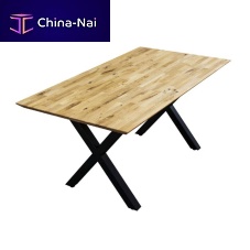 Minimalist design table ASKET-LOFT CLASSIKoakpowder-coated steel baserectangular