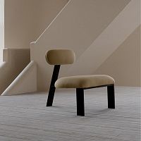 Contemporary fireside chair Oblique fabricsteelblack