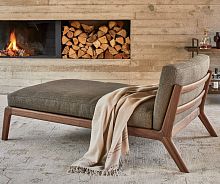 Contemporary chaise longue SOVA fabricleathersolid wood