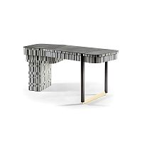 Free-standing desk ENIGMAcontemporarywoodenleather