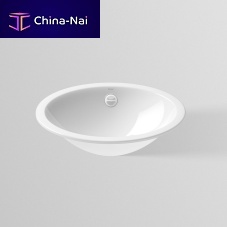 Undercounter washbasin O SERIESin vitrified steelwith counterantibacterial