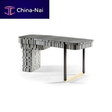 Free-standing desk ENIGMAcontemporarywoodenleather