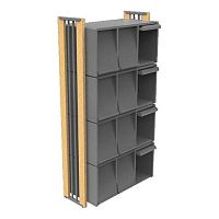 Contemporary display case BIBLUS freestandingbeechsteel