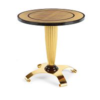 Contemporary pedestal table T137woodenbrass basewood with gold leaf finish base