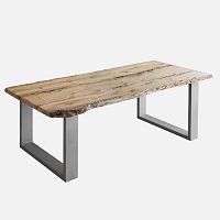 Contemporary dining table FOSCARIsolid woodpainted metalmetal base