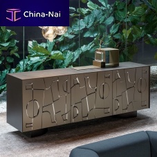 Contemporary sideboard Imagepainted metallacquered woodcrystal