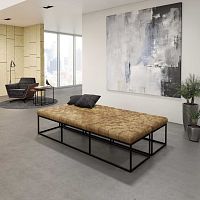 Contemporary upholstered bench OXLEY fabricleathermetal base