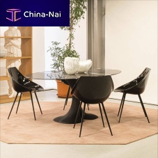 Contemporary table DIDYMOSwoodenmarbleCristalplant® base
