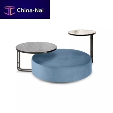 Contemporary pouf ERIKA fabricroundmodular