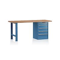 Wooden workbench with drawermodularwith cabinet