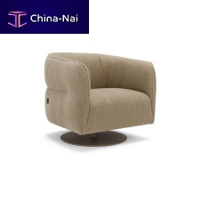 Contemporary armchair Dorafabricleatherwooden