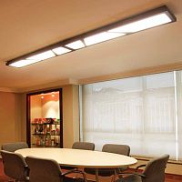 Contemporary ceiling light CONCEPT : BONDRELIEFlinearopalescent glasssheet steel