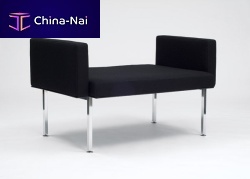 Contemporary upholstered bench OTTOsteelyellowblack
