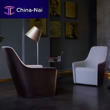 Contemporary club chair FOSTER 520leatherswivel