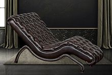 Chesterfield chaise longue leathercommercialblack