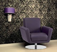 Contemporary armchair COLIBRIleatherfabricswivel