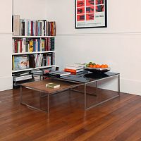 Contemporary coffee table H 15/2glasssolid woodHPL