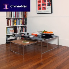 Contemporary coffee table H 15/2glasssolid woodHPL